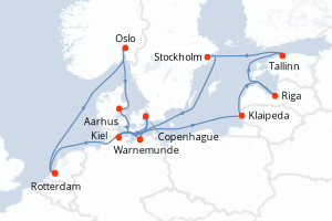 Itinéraire croisière Holland America Line au départ de Rotterdam