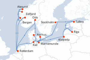 Itinéraire croisière Holland America Line au départ de Rotterdam