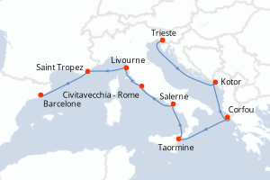 Itinéraire croisière Holland America Line au départ de Trieste