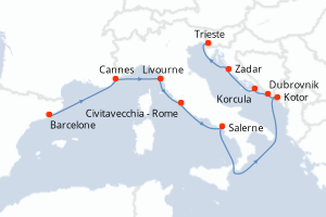 Itinéraire croisière Holland America Line au départ de Barcelone