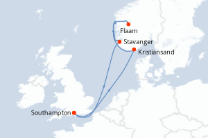 Itinéraire croisière MSC Croisières au départ de Southampton