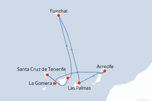 Itinéraire croisière Costa Croisières au départ de Las Palmas