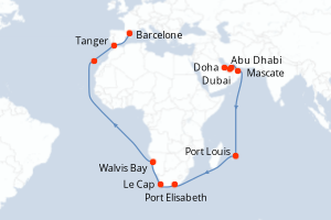 Itinéraire croisière Costa Croisières au départ de Doha