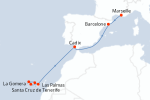 Itinéraire croisière Costa Croisières au départ de Marseille