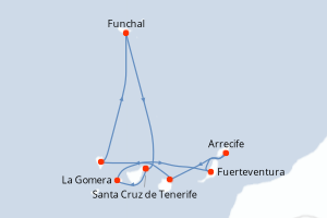 Itinéraire croisière Costa Croisières au départ de Santa Cruz de Tenerife