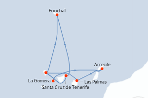 Itinéraire croisière Costa Croisières au départ de Santa Cruz de Tenerife