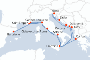 Itinéraire croisière Holland America Line au départ de Trieste