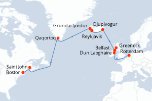 Itinéraire croisière Holland America Line au départ de Rotterdam