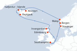 Itinéraire croisière Norwegian Cruise Line au départ de Southampton