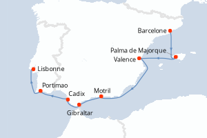 Itinéraire croisière Norwegian Cruise Line au départ de Barcelone