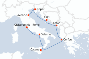 Itinéraire croisière Norwegian Cruise Line au départ de Civitavecchia - Rome