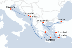 Itinéraire croisière Norwegian Cruise Line au départ de Ravenne