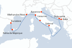 Itinéraire croisière Norwegian Cruise Line au départ de Ravenne