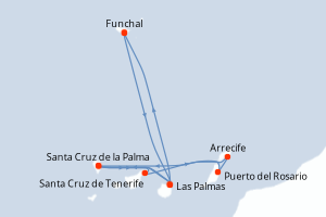 Itinéraire croisière MSC Croisières au départ de Funchal