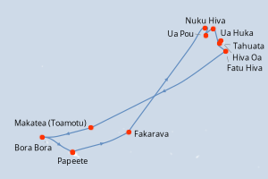 Itinéraire croisière Aranui au départ de Papeete