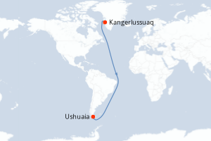 Itinéraire croisière Quark Expeditions au départ de Kangerlussuaq