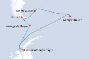 Itinéraire croisière Exploris au départ de Buenos Aires