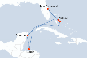 Itinéraire croisière MSC Croisières au départ de Port Canaveral