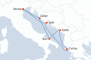 Itinéraire croisière MSC Croisières au départ de Venise