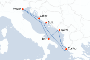 Itinéraire croisière MSC Croisières au départ de Bari