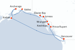 Itinéraire croisière Holland America Line au départ de Vancouver