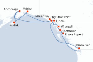 Itinéraire croisière Holland America Line au départ de Vancouver