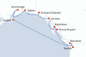 Itinéraire croisière Holland America Line au départ de Seattle