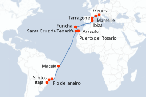 Itinéraire croisière MSC Croisières au départ de Itajai