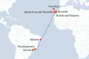 Itinéraire croisière MSC Croisières au départ de Santos