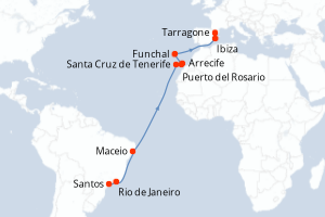 Itinéraire croisière MSC Croisières au départ de Santos