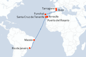 Itinéraire croisière MSC Croisières au départ de Rio de Janeiro