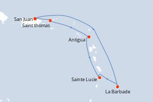 Itinéraire croisière Princess Cruises au départ de San Juan