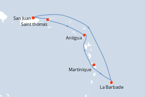 Itinéraire croisière Princess Cruises au départ de San Juan