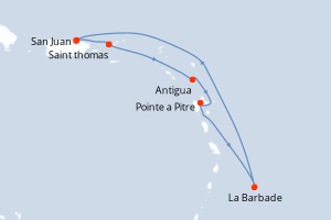 Itinéraire croisière Princess Cruises au départ de San Juan