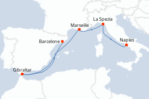 Itinéraire croisière Princess Cruises au départ de Barcelone