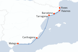 Itinéraire croisière CroisiEurope au départ de Barcelone