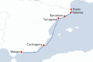 Itinéraire croisière CroisiEurope au départ de Malaga