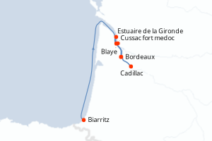 Itinéraire croisière CroisiEurope au départ de Biarritz