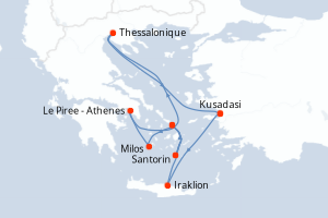 Itinéraire croisière Celestyal Cruises au départ de Kusadasi