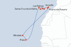 Itinéraire croisière Seabourn Cruise Line au départ de Las Palmas