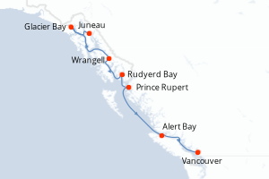 Itinéraire croisière Seabourn Cruise Line au départ de Juneau