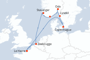 Itinéraire croisière CFC au départ de Le Havre