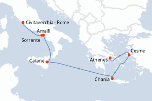 Itinéraire croisière Azamara au départ de Athenes