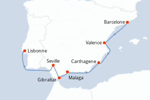 Itinéraire croisière Azamara au départ de Barcelone