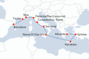 Itinéraire croisière Azamara au départ de Athenes