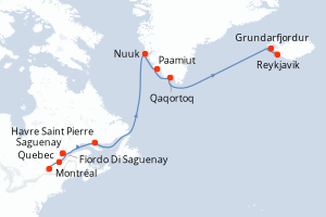 Itinéraire croisière Azamara au départ de Montréal