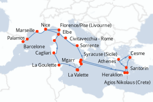 Itinéraire croisière Azamara au départ de Nice