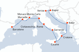 Itinéraire croisière Azamara au départ de Barcelone