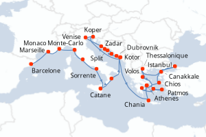 Itinéraire croisière Azamara au départ de Barcelone