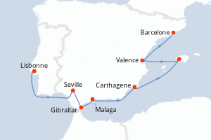 Itinéraire croisière Azamara au départ de Barcelone